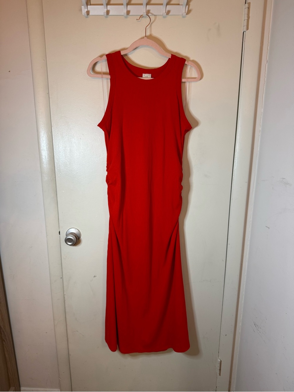 a new day Red Sleeveless Ribbed Maxi Dress